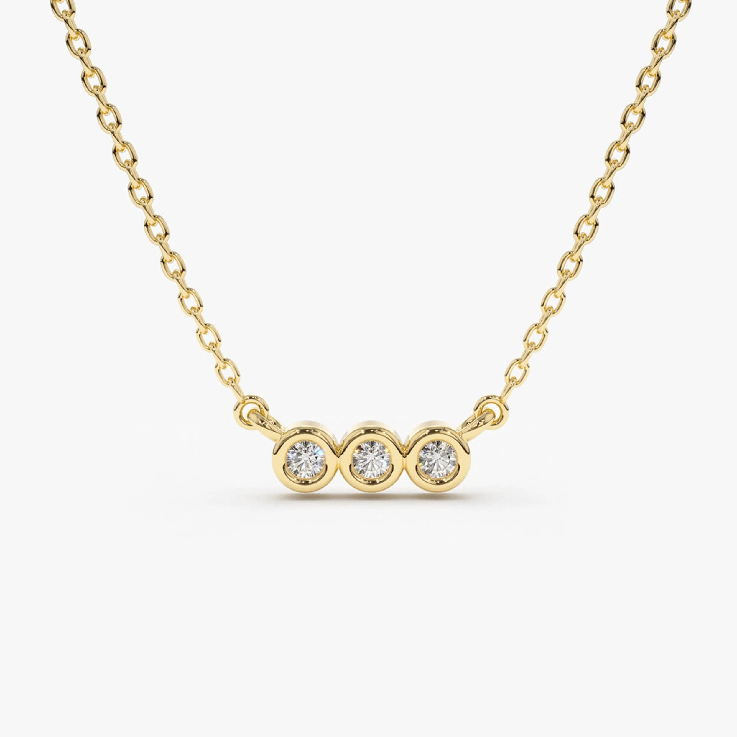 0.10 TCW Round Moissanite Bezel Necklace