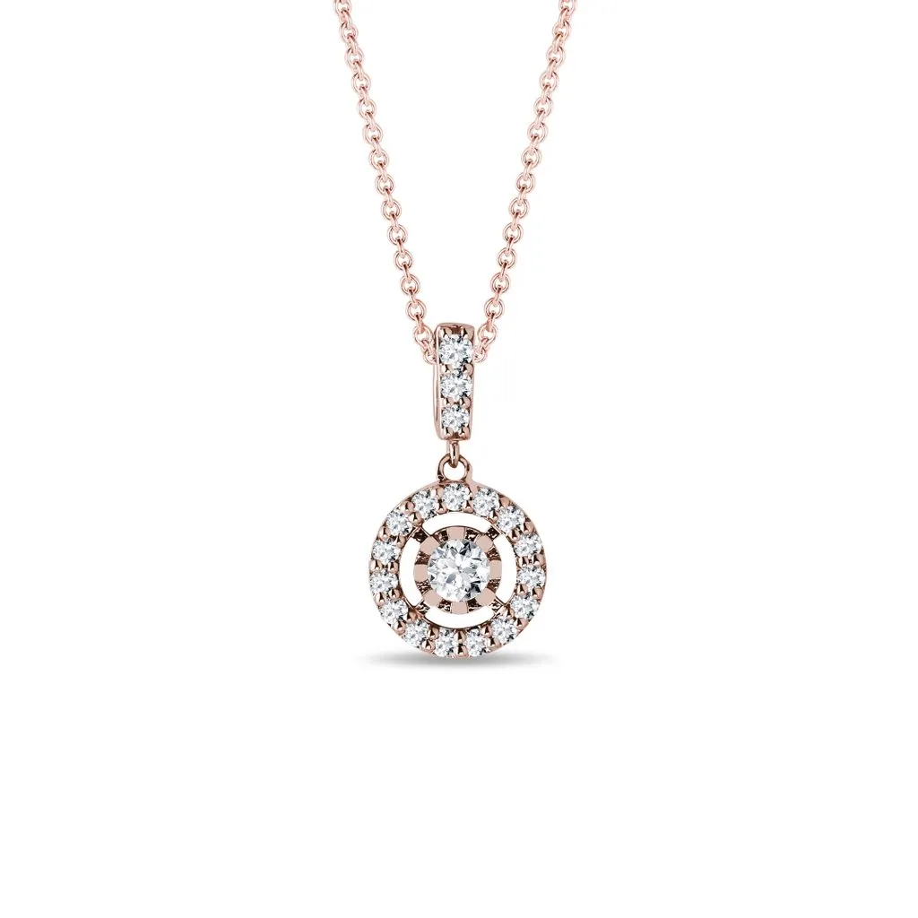 0.34 TCW Round Moissanite Diamond Halo Pendent Necklace