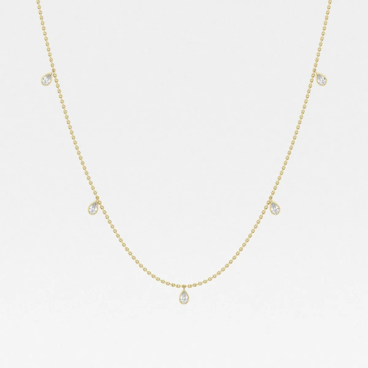 1.0 TCW Pear Moissanite Diamond Dangle Necklace