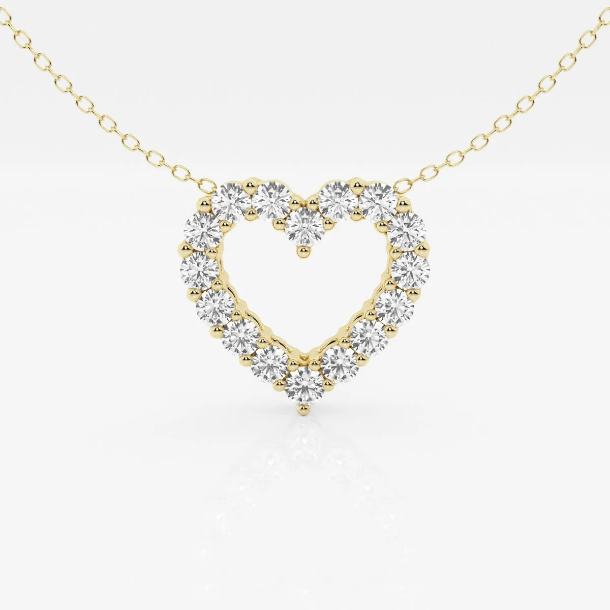 1.0 TCW Round Moissanite Diamond Heart Pendant Necklace