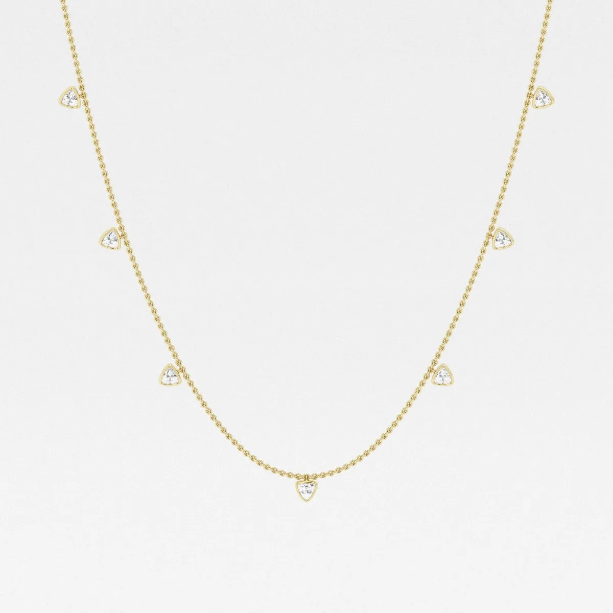 1.40 TCW Trillion Moissanite Diamond Dangle Necklace