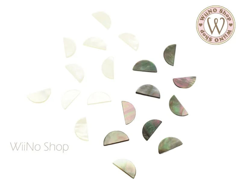 8 x 4mm Natural Seashell Half Round Cabochon - 10 pcs
