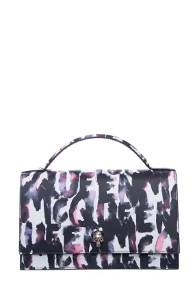 Alexander McQueen Multicolor Skull Graffiti Top Handle Handbag
