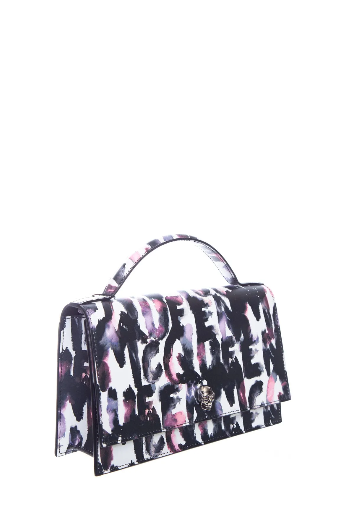 Alexander McQueen Multicolor Skull Graffiti Top Handle Handbag