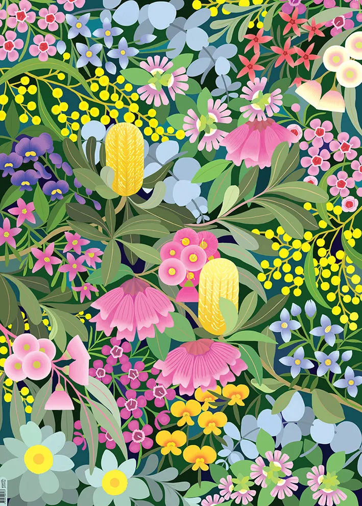 Earth Greetings Folded Wrapping Paper - Where The Flowers Bloom