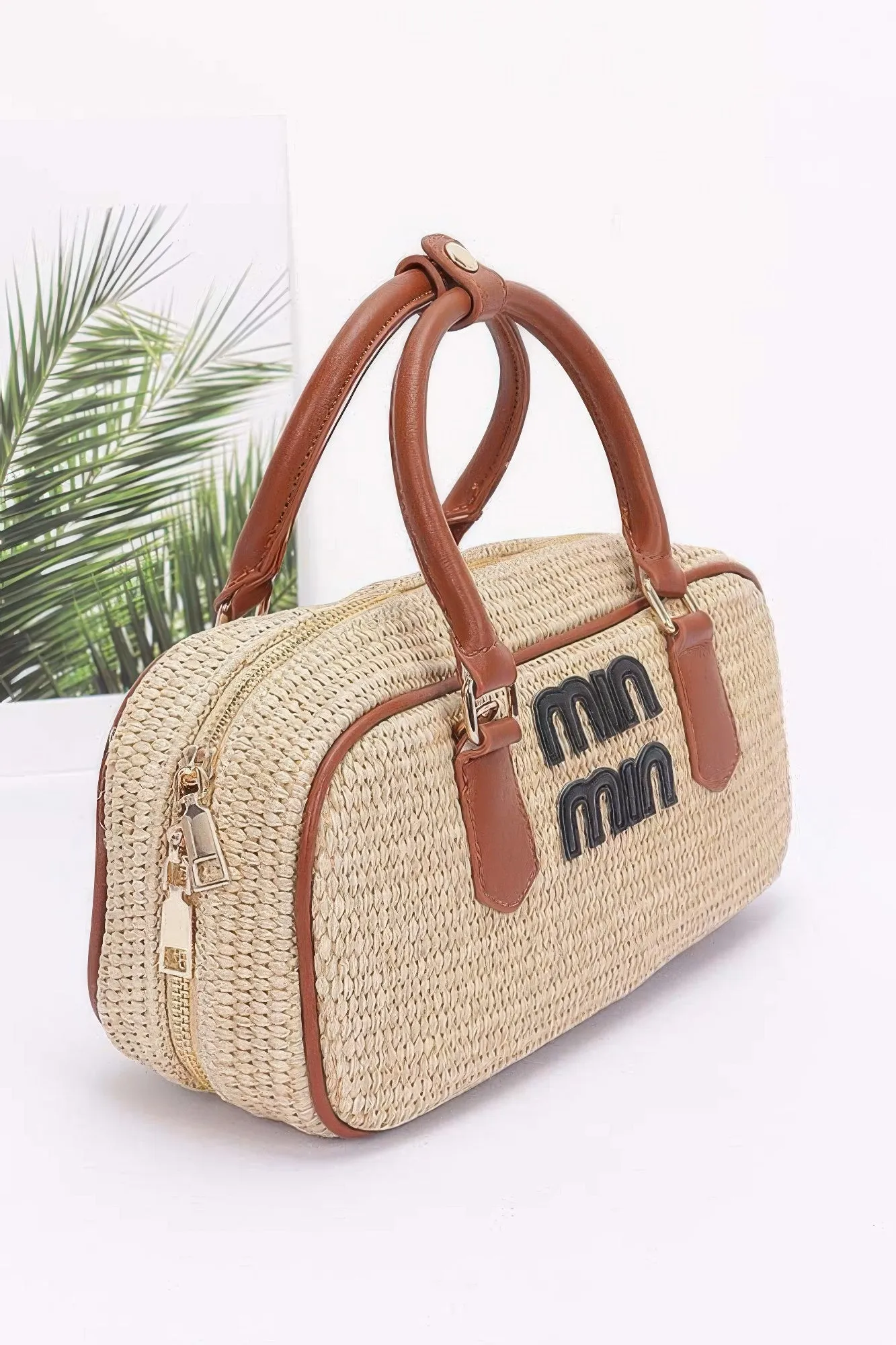 Faux Straw Handbag