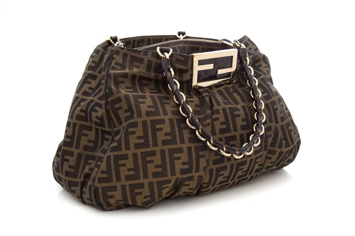 Fendi Brown Zucca Mia Shoulder Handbag