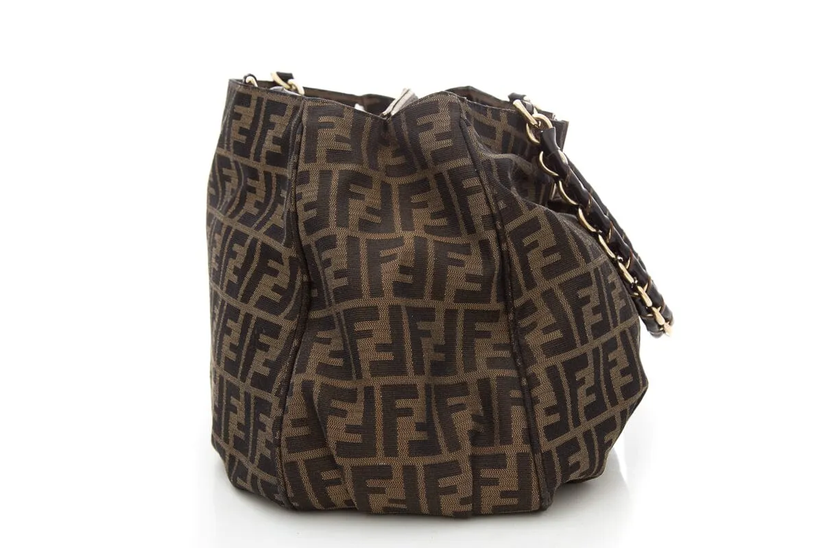 Fendi Brown Zucca Mia Shoulder Handbag
