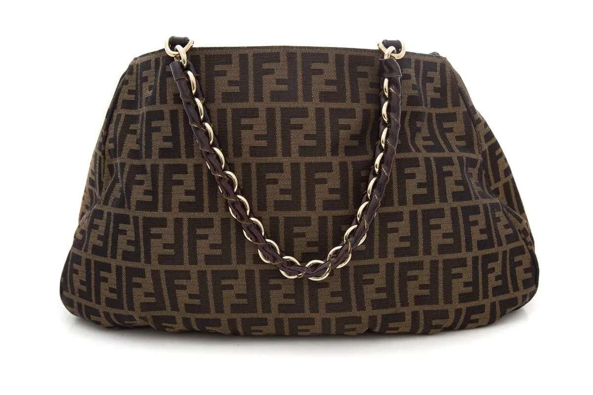 Fendi Brown Zucca Mia Shoulder Handbag