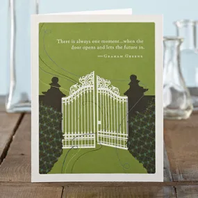 Graduation Card– There Is Always One Moment... When The Door Opens And Lets The Future In. .