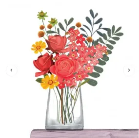 Greeting Card - Colourful Flowers in a Jar