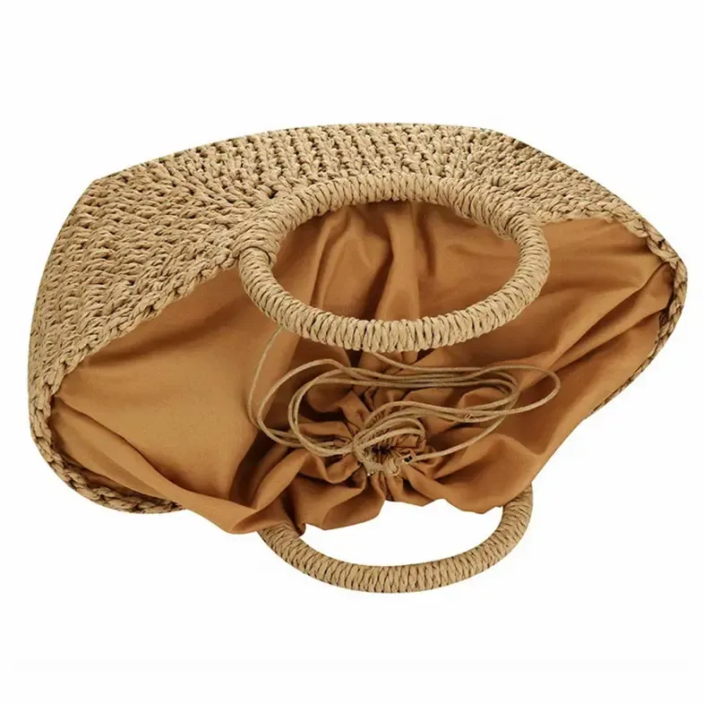 Straw Travel Bag Wicker Beach Handbag