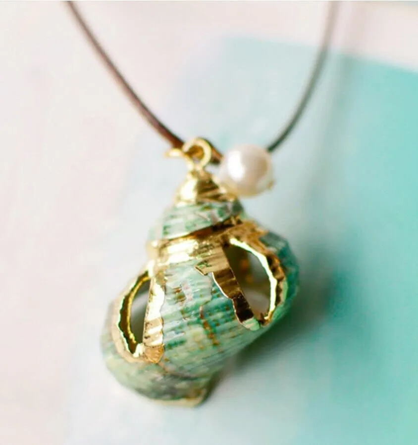 ZWPON Tropical Natural Sea Shell Choker Necklace